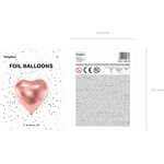 Foil Balloon Heart, 45cm, rose gold