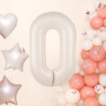 Foil balloon number 0, cream, 100 cm