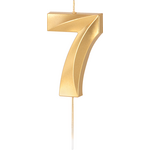 Golden metallic number 7 candle