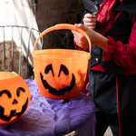 Halloween candy basket with illuminated handle