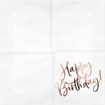 Lautasliina Happy Birthday, valkoinen, 33 x 33 cm 20 kpl/pkt