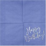 Lautasliina Happy Birthday, tumman sininen, 33 x 33 cm 20 kpl/pkt