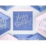 Lautasliina Happy Birthday, tumman sininen, 33 x 33 cm 20 kpl/pkt