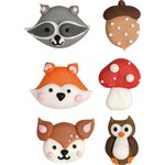 Decora 6 WOOD ANIMALS SUGAR DECORATIONS