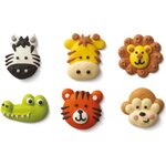 Decora 6 PCS SUGAR DECORATIONS JUNGLE ANIMALS