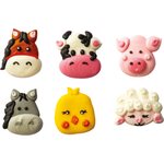 Decora 6 PCS SUGAR DECORATIONS FARM ANIMALS