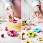 Decora FLOWER COOKIE CUTTERS SET OF 6 PCS 1,5 2,5 3,5 5 6,5 8 H 2,2