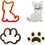 Decora CAT AND PRINT PLASTIC COOKIE CUTTERS SET OF 2