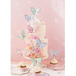 Cake toppers Butterflies, 9 x 6.5 cm, mix 1pkt/9pc