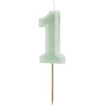 Birthday candle Number 1, green, 6 cm