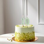 Birthday candle Number 0, green, 6 cm