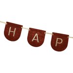 Felt Banner, Happy Birthday, brown, 3m