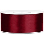 Satin Ribbon, deep red, 25mm/25m