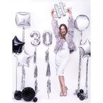 Foil Balloon Number ''0'', 35cm, silver