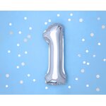 Foil Balloon Number ''1'', 35cm, silver