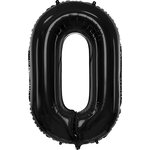 Foil Balloon Number ''0'', 86cm, black