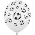 Balloons 30cm, Footballs, Pastel Pure White: 1pkt/6pc.