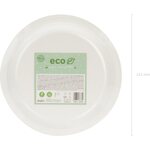 Eco-pahvilautanen suuri 22,5 cm valkoinen 6 kpl/pkt