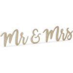 Puiset kirjaimet Mr & Mrs glitterkulta 50 x 10 cm