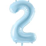 Foil Balloon Number ''2'', 86cm, light blue