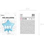 Foil Balloon Star - It's a boy, 48cm, light blue