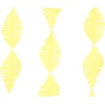 Ripustettava koriste, hapsutettu kreppinauha, keltainen, 3 m