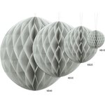 Paperinen kennopallo, vaaleanharmaa, 40 cm