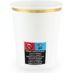 Cups, white, 260 ml: 1pkt/6pc.