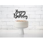 Cake topper Happy Birthday, black, 22.5cm