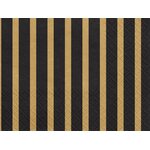 Lautasliina, musta, kultaiset raidat, 33 x 33 cm 20 kpl/pkt
