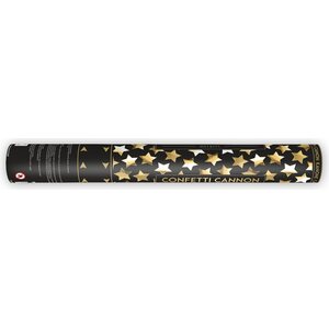 Confetti cannon with stars, gold, 40 cm