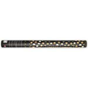 Confetti cannon with stars, gold, 60 cm