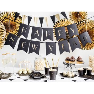 Confetti cannon with stars, gold, 60 cm