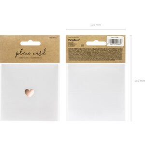 Paikkakortti sydän ruusukulta 10 x 5 cm 10 kpl/pkt