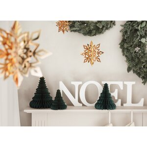Ripustettava koriste, kultainen lumihiutale 15-25 cm 6 kpl/pkt
