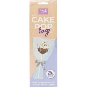 PME cake pop -kakkutikkaripussit hopeisilla sulkijoilla 25 kpl/pss