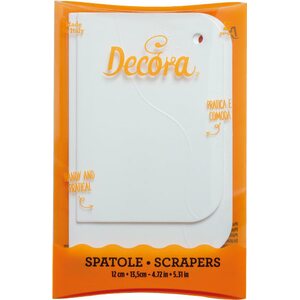 Decora 2 plastic scrapers 12 x 8,3 cm and 13,5 x 9,2 cm
