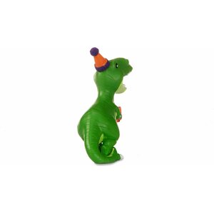 Kakunkoriste dinosaurus ja happy birthday -kyltti