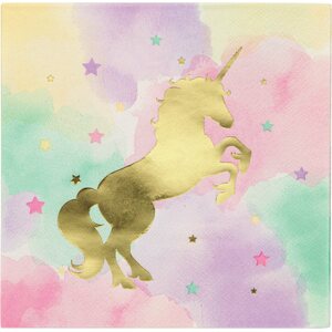 Unicorn Sparkle Lunch Napkins 3 Ply Foil Stamped