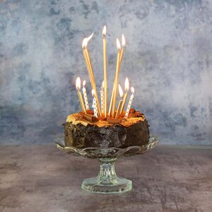 Extra Tall Candles Metallic Gold With Holders