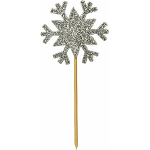 Muffinsikoriste lumihiutale glitterhopea 12 kpl/pkt