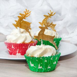 Muffinsikoriste poro, kultaglitter 12 kpl/pkt