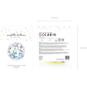 Confetti balloon - circles, 1m, mix