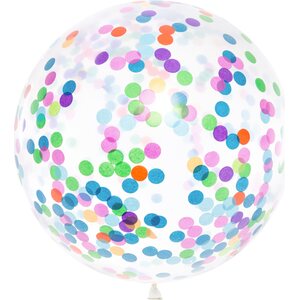 Confetti balloon - circles, 1m, mix