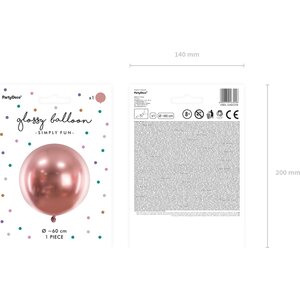 Round Glossy Balloon 60cm, rose gold