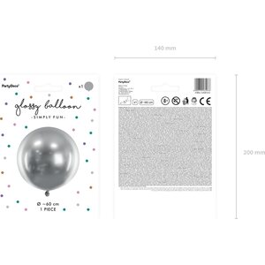 Round Glossy Balloon 60cm, silver
