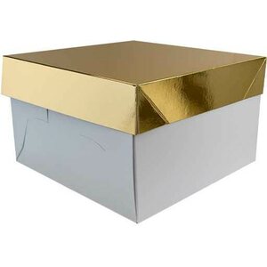 Decora panettone boxi 24 x 24 x 15 h cm kultaisella kannella
