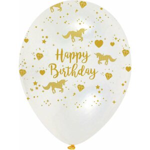 Unicorn sparkle latex balloons crystal clear all