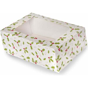 Holly print cupcake box for 6 cupcakes