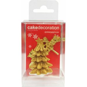 Boxed
*gold small tree resin topper & gold merry